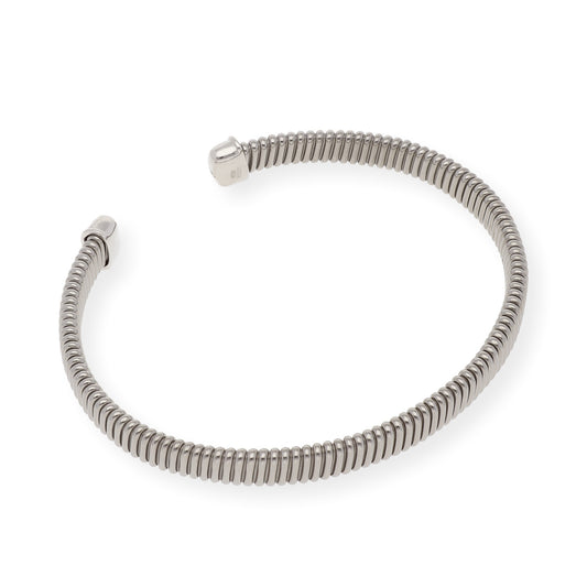 Brazalete Plano Tubo de Gas en Plata de Ley 925