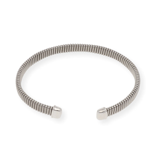 Brazalete Plano Tubo de Gas en Plata de Ley 925