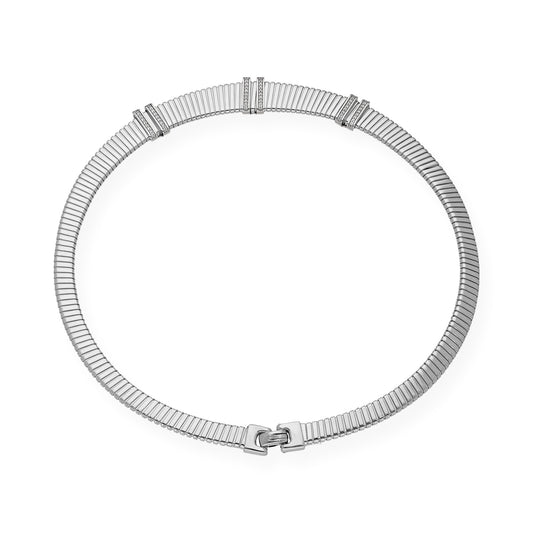 Collar Tubo de Gas en Plata 925 y Circonitas