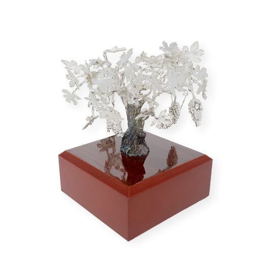 Viña Conmemorativa Personalizable Plateada con Base de Madera