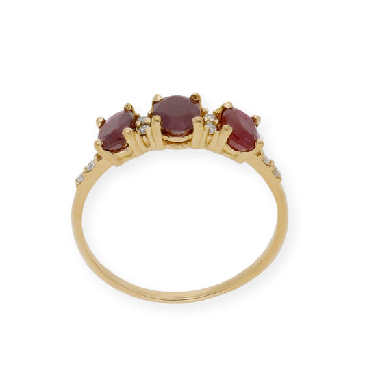 Anillo Danna en Oro 18k con Diamantes y Rubíes