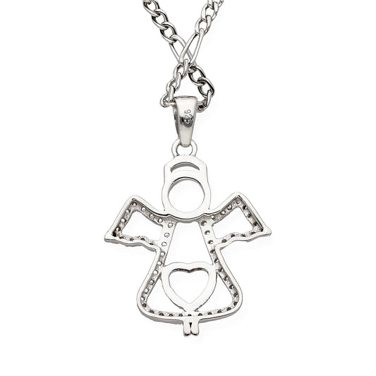 Collar con Colgante Ángel con Circonita en Plata de Ley 925
