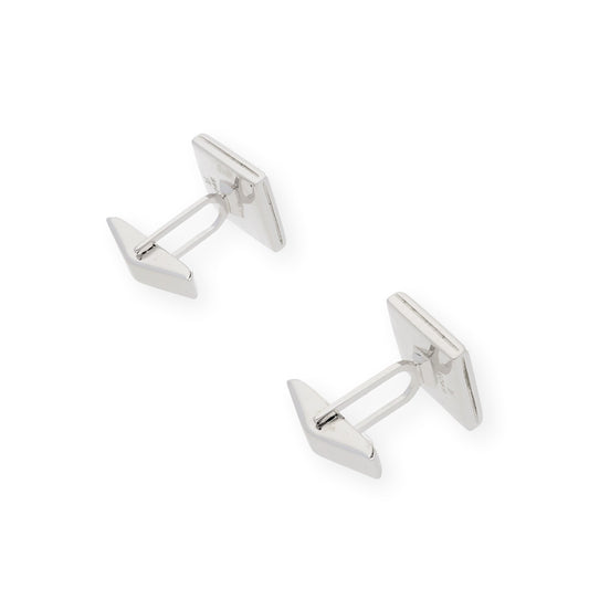 Gemelos de Plata con Nácar Diseño Cuadrados