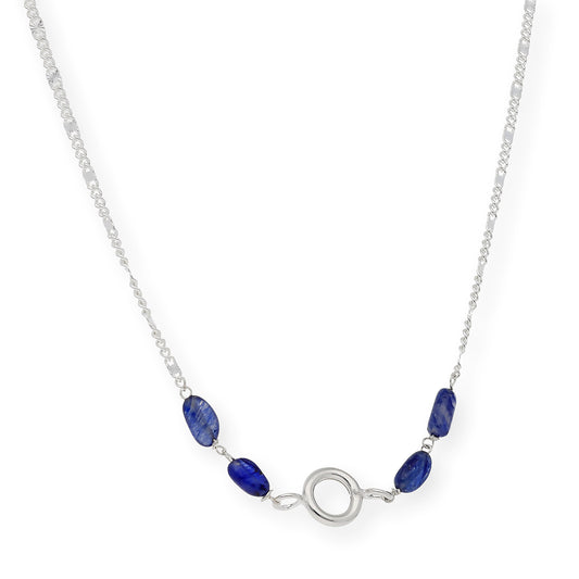 Gargantilla en plata de ley 925 con Zafiros cabuchón y colgante esférico