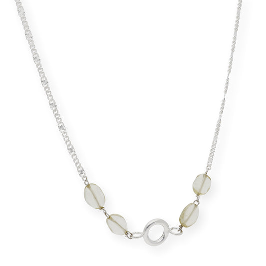 Gargantilla en plata de ley 925 con Cuarzo limón y colgante esférico