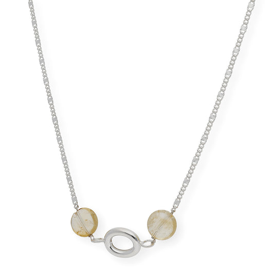 Gargantilla con Cuarzo citrino en Plata de Ley 925