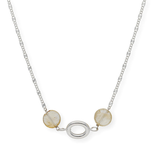 Gargantilla con Cuarzo citrino en Plata de Ley 925