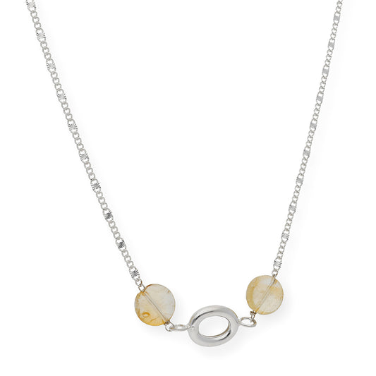 Gargantilla con Cuarzo citrino en Plata de Ley 925