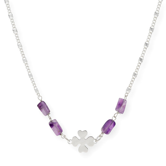 Gargantilla con Amatista en Plata de Ley 925