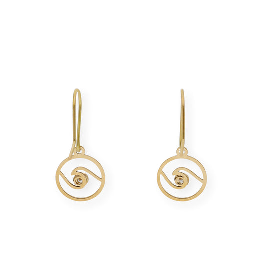 Pendientes Ola en Oro de Ley 18K y diamantes