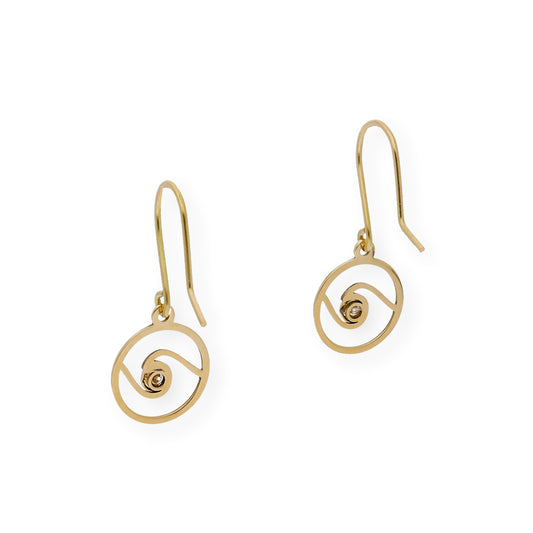 Pendientes Ola en Oro de Ley 18K y diamantes