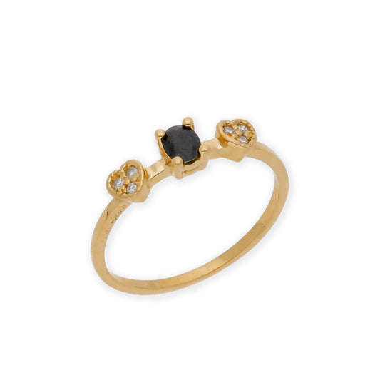 Anillo Elsa Oro 18K con Zafiro y Diamantes