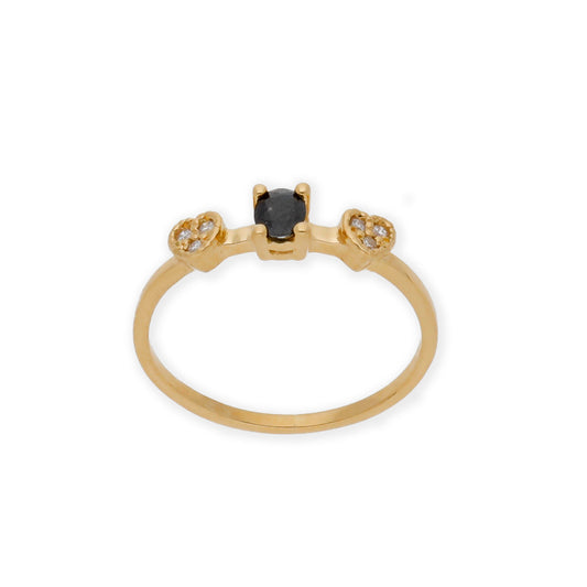 Anillo Elsa Oro 18K con Zafiro y Diamantes