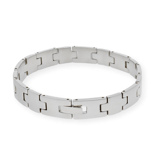 Pulseras de acero y chatones en oro18k