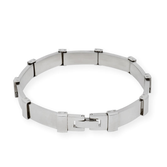 Pulseras de acero y chatones en oro18k