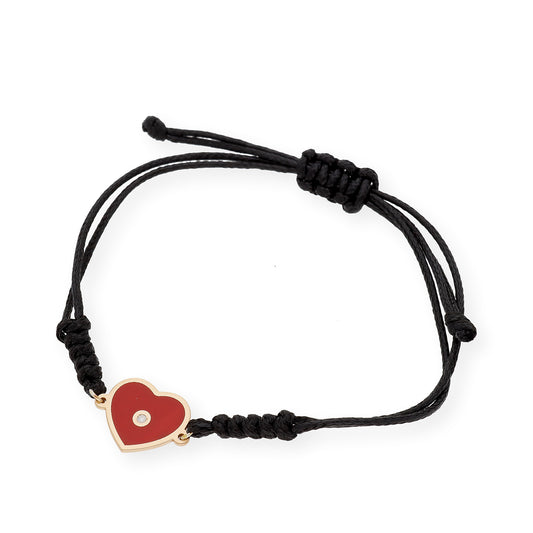Pulsera Marlene Modelo Corazón en Plata 925 y Esmalte con Diamante