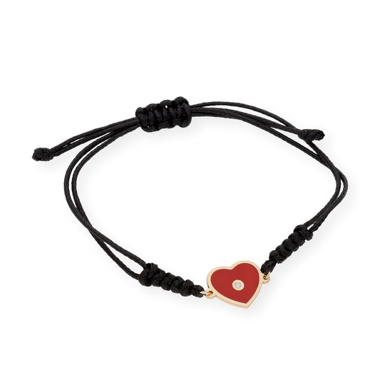 Pulsera Marlene Modelo Corazón en Plata 925 y Esmalte con Diamante