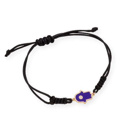 Pulsera Marlene Modelo Mano de Fátima en Plata 925 y Esmalte con Diamante