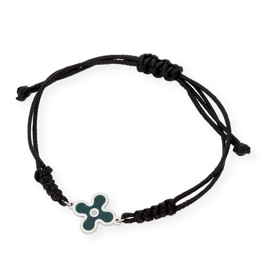 Pulsera Marlene Modelo Floral en Plata 925 y Esmalte con Diamante