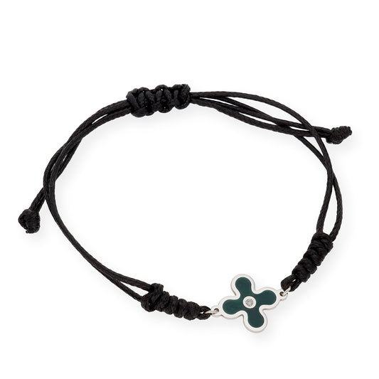 Pulsera Marlene Modelo Floral en Plata 925 y Esmalte con Diamante