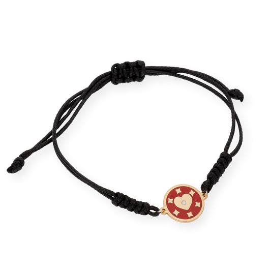 Pulsera Marlene Modelo Heard en Plata 925 y Esmalte con Diamante