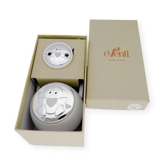 Set Pinza con Porta Chupete Pato de Color Blanco