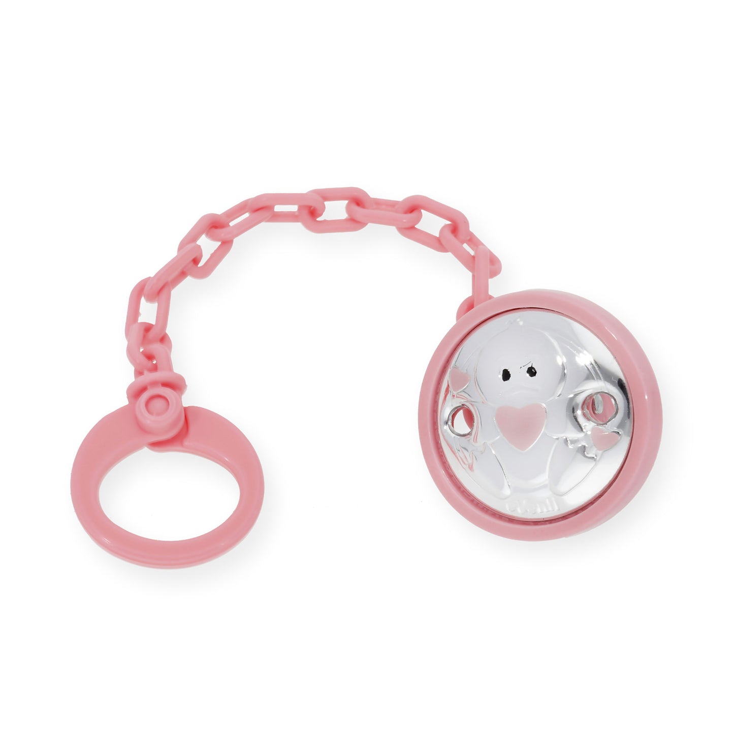 Set Pinza con Porta Chupete Pato de Color Rosa