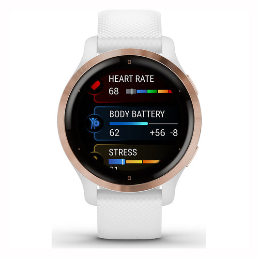 Reloj Garmin Venu 2S Rose Gold y Correa Blanca 010-02429-13