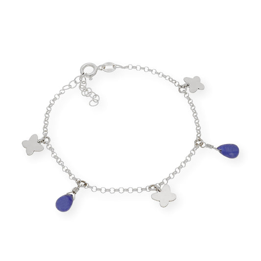 Pulsera Mariposa en Plata 925 y Zafiros