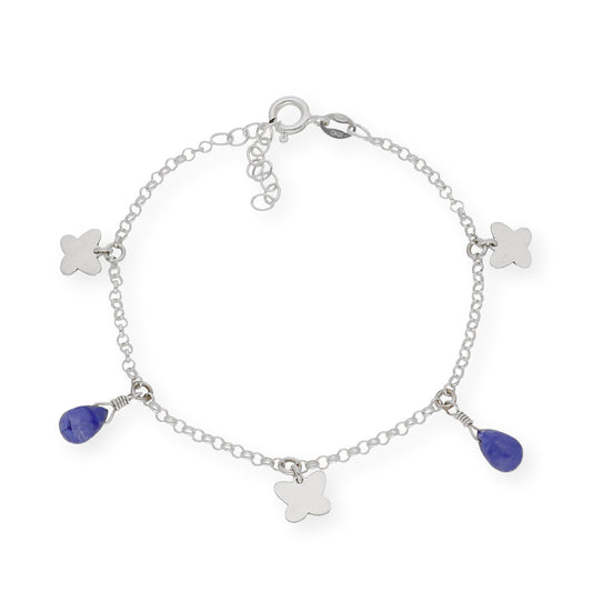 Pulsera Mariposa en Plata 925 y Zafiros
