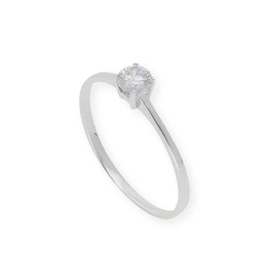 Solitario de Compromiso con Diamantes Certificado y Oro 18K