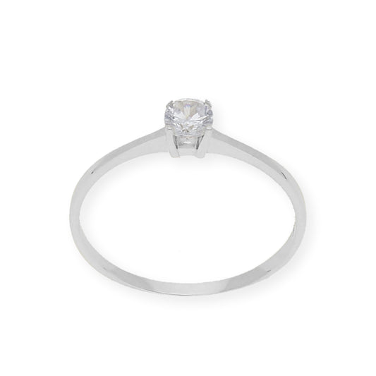 Solitario de Compromiso con Diamantes Certificado y Oro 18K