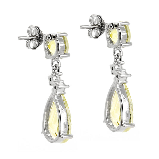 Pendientes Aura en plata de ley 925 y Topacio Limón