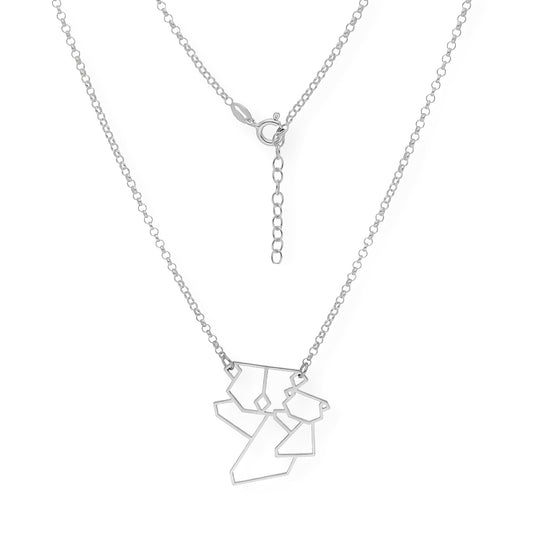 Collar con Colgante Origami Koala en Plata de Ley 925