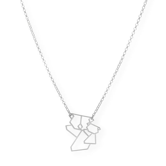 Collar con Colgante Origami Koala en Plata de Ley 925