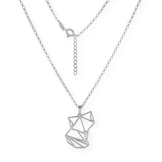 Collar con Colgante Origami Zorro en Plata de Ley 925