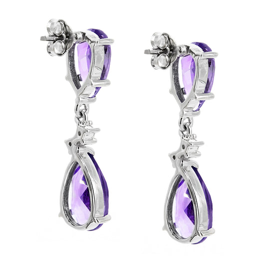 Pendientes Luz  en plata de ley 925 y Amatista