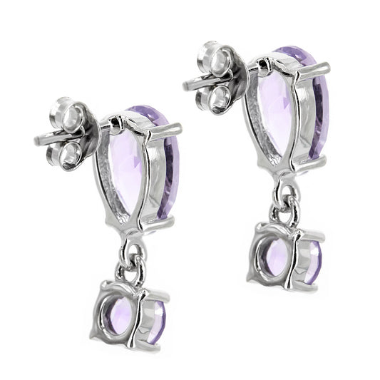 Pendientes Esplendor  en plata de ley 925 y Amatistas