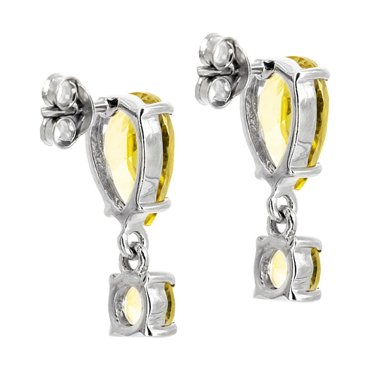 Pendientes Esplendor  en plata de ley 925 y Citrinos