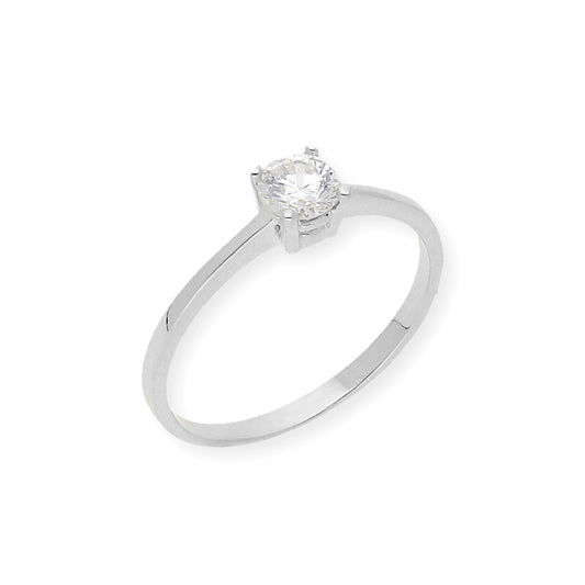 Solitario de Compromiso con Diamantes Certificado y Oro 18K