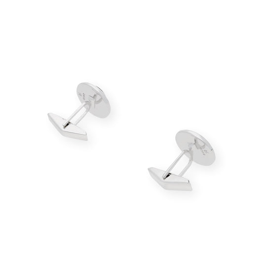 Gemelos de Plata con Ónix Diseño Redondo