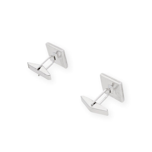 Gemelos de Plata con Ónix Diseño Cuadrado