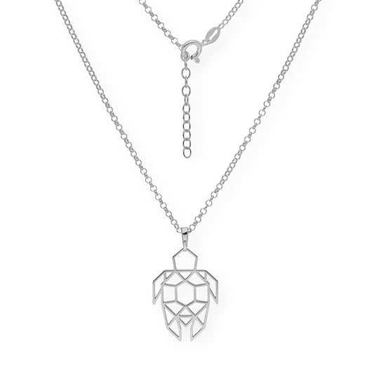 Collar con Colgante Origami Tortuga en Plata de Ley 925