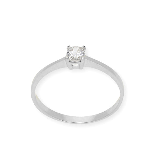 Solitario de Compromiso con Diamantes Certificado y Oro 18K