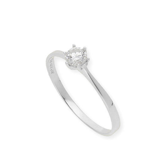 Solitario de Compromiso con Diamantes Certificado y Oro 18K