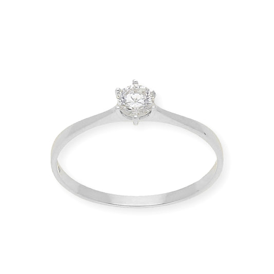 Solitario de Compromiso con Diamantes Certificado y Oro 18K