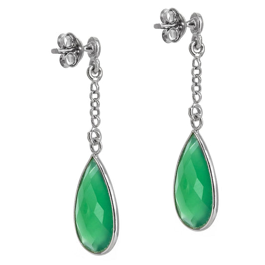 Pendientes Esplendor en plata de ley 925 con Gemas Verde