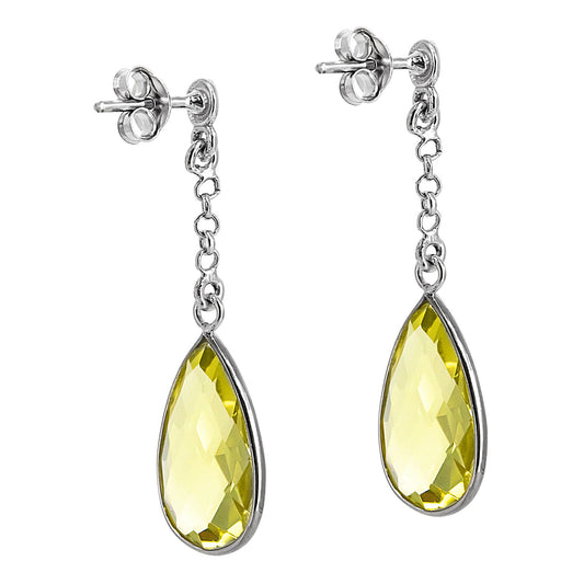 Pendientes Esplendor en plata de ley 925 con Topacios Limón