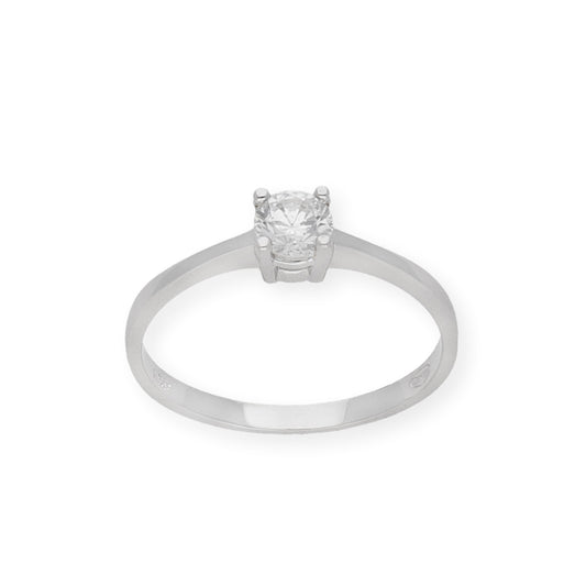 Solitario de Compromiso con Diamantes Certificado y Oro 18K