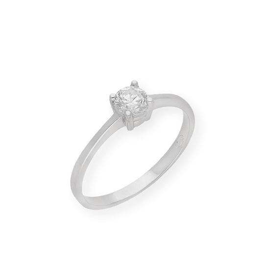 Solitario de Compromiso con Diamantes Certificado y Oro 18K